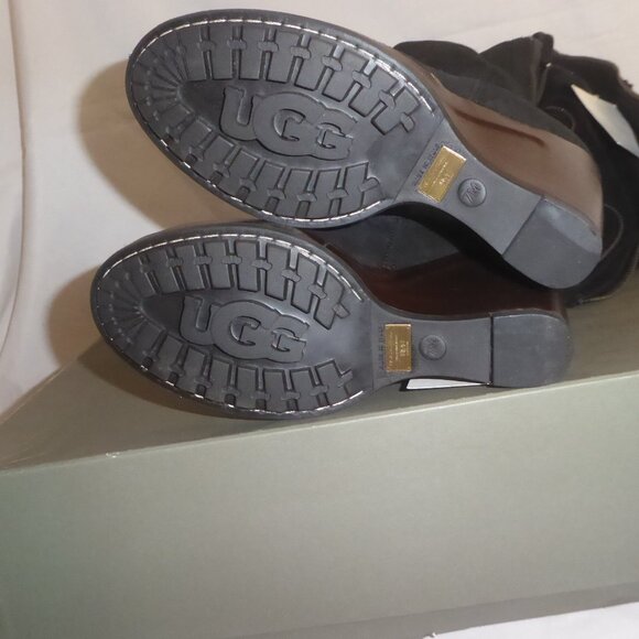 SOLD UGG Fiorentina Made In Italy Suede Thigh High Cuffable Wedge Heel Boots NIB - Picture 13 of 16